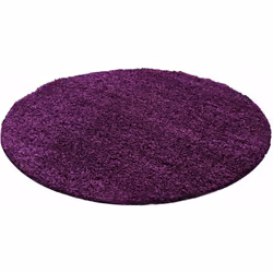 SHAGGY - Tapis Uni Rond - Violet