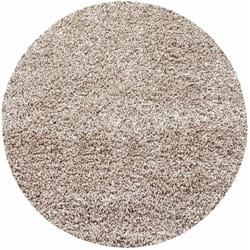 Life - Tapis Rond Shaggy Uni Poils Longs Tapis Salon Chambre (Beige - 120x120cm)
