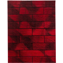 BRIQUE - Tapis effet mur (Rouge - 80x150cm)