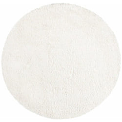 City - Tapis Rond à Poils Longs doux softy, Tapis de Salon, Chambre, Couloir (Blanc Crème - 80x80cm)
