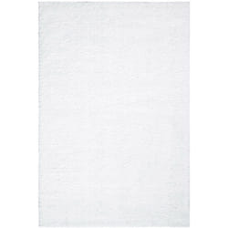 City - Tapis à Poils Longs doux softy, Tapis de Salon, Chambre, Couloir (Blanc Neige - 200x200cm)
