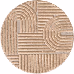 Tapis rond à relief Lena Rose 80x80cm