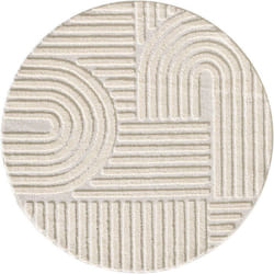 Tapis rond à relief Lena Crème 80x80cm
