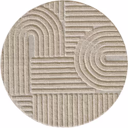Tapis rond à relief Lena Beige 80x80cm
