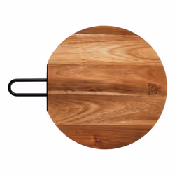 Björn WB-STINE-O31 planche à découper pour cuisine Rond Acier inoxydable, Bois Bois