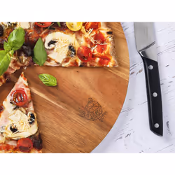 Björn WB-STINE-O31 planche à découper pour cuisine Rond Acier inoxydable, Bois Bois