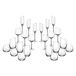 Björn Ensemble complet de Verres SVÄVA - Service de Table Premium en Verre de 24 Pièces pour Boissons
