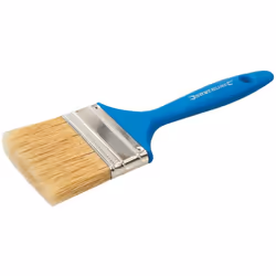 Pinceau plat de 75 mm à poils durs. Manche en polymère et la virole en acier zingué. Adapté à un usage avec peinture, résine, ...