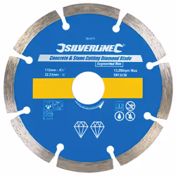 Disque diamant de 115 mm de diamètre à segments de 7 mm de haut pour une coupe rapide et une longue durée. Excellent rapport  ...