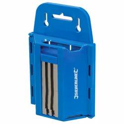 Etui de rangement et de sécurité avec 100 lames trapèzes de 19 mm en acier durci. Compatibles avec les cutters de type standa ...