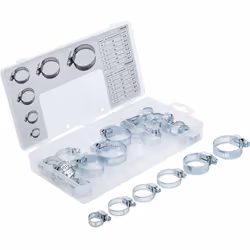 Coffret de 25 colliers de durite contenant : 8 x Ø 16 mm, 6 x Ø 22 mm, 4 x Ø 25 mm, 2 x Ø 28 mm, 2 x Ø 35 mm, 3 x Ø 40 mm. Le ...