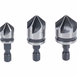 Embouts pour créer les fraisages pour le logement des vis tête fraisée. Lot de 3 embouts de fraisage pour l'aluminium, le cui ...