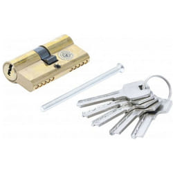 Bgs Technic - Barillet 30/30 mm cylindre de serrure 60 mm en laiton avec 5 cles