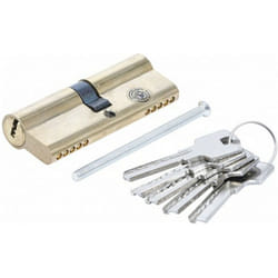 Bgs Technic - Barillet 40/40 cylindre de serrure 80 mm en laiton avec 5 cles