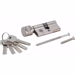 Barillet de serrure de sécurité avec poignée rotative + 5 clés. poignée rotative avec 5 clés 2 vis de cylindre de porte 35 &  ...