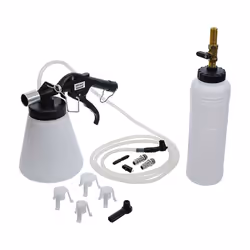 Ensemble de purge pneumatique pour freins et embrayages. Une personne seule peut l'utiliser pour faire un travail rapide et e ...
