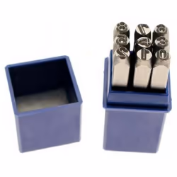 Kit de 9 chiffres à frapper pour estampage dans le fer et l'acier. Pour l'estampage dans l'acier et le fer de caractères iden ...