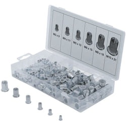 Bgs Technic - Coffret assortiment de 150 inserts filetes aluminium de 3 à 10 mm