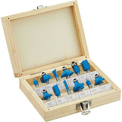 Silverline - Promo coffret 12 fraises a bois tct a defoncer pour defonceuse 1/4