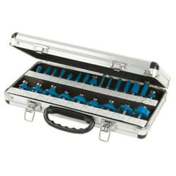 Coffret de 24 fraises a bois tct pour défonceuse queue de 1/4 (6,35 mm)