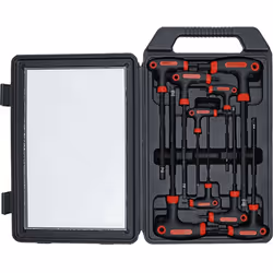 Ensemble très complet tête boule en acier chrome vanadium qui contient aussi la clé de 7 mm. Coffret de 9 clés mâles 6 pans B ...