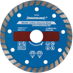 Silverline - Disque diamant tres fin scie a carrelage 110x20x7x1.6 pour coupe sec et eau