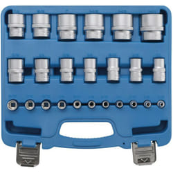 Bgs Technic - Coffret de 24 douilles us/gb cotes au pouces de 1/4 et 1/2 - 6 pans