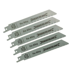 Silverline - 5 lames de scie sabre pour une coupe fine du bois et des alliages