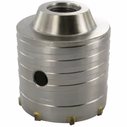Scie trépan pour béton, brique, béton cellulaire. Tranchants en carbure de tungstène. S'utilise avec un arbre compatible 1/2" ...