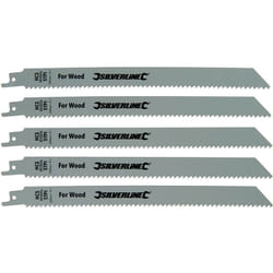 Silverline - 5 lames de scie sabre longues 240 mm pour une coupe grossiere du bois