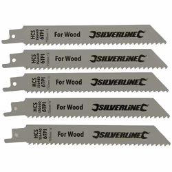 Lot de 5 lames pour une coupe grossière du bois pour toute scie-sabre à emmanchement universel 1/2". Utiles pour l'élagage de ...