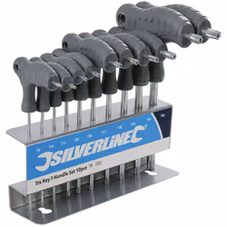 Assortiment de clés TORX en T de T9 à T50 à double extrémité. Clés Torx percées côté court pour vis Résistorx. En acier chrom ...