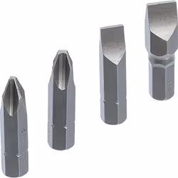 4 embouts de rechange pour tournevis à frapper. Conviennent pour nos tournevis à impacts 1/2 (réf.04221) mais aussi pour les  ...