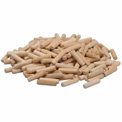 Idéales pour l'assemblage de meubles, leurs rainures évitent de fendre la pièce. Goujons en bois de bouleau séché à l'air ave ...