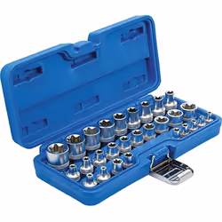 Assortiment de douilles courtes carré 1/4, 3/8 et 1/2 profil Torx E de qualité BGS de E4 à E24 - 28 pièces. Caractéristiques  ...