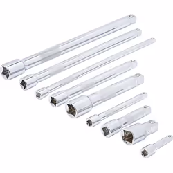 Ensemble de rallonges carré de 1/4", 3/8" et 1/2" - 9 pièces. Lot d'extensions pour douilles à extrémités femelle/mâle en aci ...