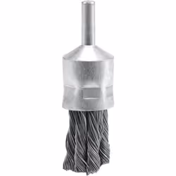 Brosse-pinceau Ø 22 mm à fils d'acier torsadés et tige de 6 mm, pour perceuses électriques ou pneumatiques. Elle permet un ne ...