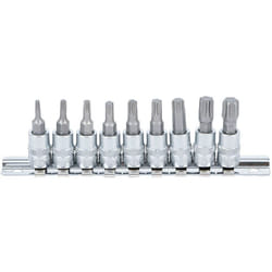 Jeu de 9 douilles bgs a embouts torx males de t10 à t50 pour cliquet 1/4