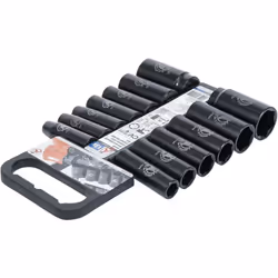 Ensemble en acier chrome-vanadium pour un usage intensif à couple élevé de qualité BGS. Jeu de douilles 6 pans longues avec c ...