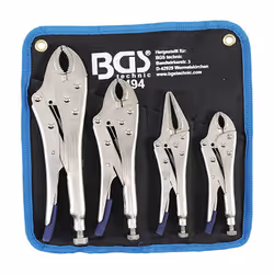 Assortiment de 4 pinces (3 pinces étau et 1 pince étau à long bec) de qualité BGS Technic. Jeu de pinces à pression réglable, ...