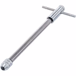 Porte taraud extra long de 255 mm avec poignée coulissante de qualité BGS Technic. Tourne-à-gauche pour tarauds 3 à 10 mm. Ro ...