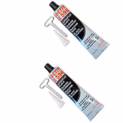 Lot économique de 2 tube de joint d'étanchéité professionnel silicone flexible polyvalent noir - 100 ml. Utilisable sur des p ...
