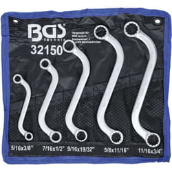 Bgs Technic - Jeu de 5 cles polygonales cotes pouces forme s de 3/8 à 3/4