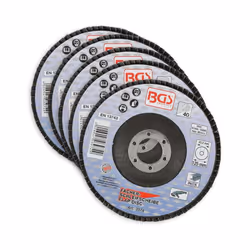 5 disques à lamelles Ø 125 mm - 22 mm - grain de 40 - BGS Technic. Pour meuleuses d'angle, Pour le ponçage, l'ébarbage, la dé ...