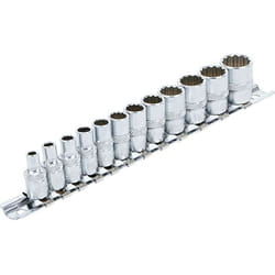 12 douilles carre 1/4 aux pouces 12 pans courtes bgs de 5/32 à 1/2