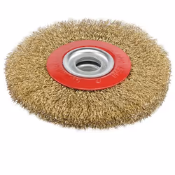 Brosse circulaire métallique pour touret - 125 mm x 32 mm, avec des adaptateurs pour axes de 12, 16, 20, 22 et 25 mm. Idéal p ...