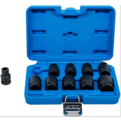 Bgs Technic - Jeu de 10 douilles a choc bgs impact courtes 6 pans carre 1/2 de 10 à 24 mm