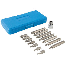 Coffret de 15 embouts torx courts 30mm et longs 75mm de t20 à t55