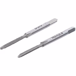 Ensemble de 2 tarauds M2 X 0.4 mm de qualité BGS Technic. Le taraud ébaucheur, marqué d'un trait circulaire, est le premier à ...