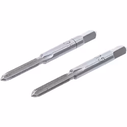 Ensemble de 2 tarauds de M3 x 0.5 mm de qualité BGS Technic. Le taraud ébaucheur, marqué d'un trait circulaire, est le premie ...